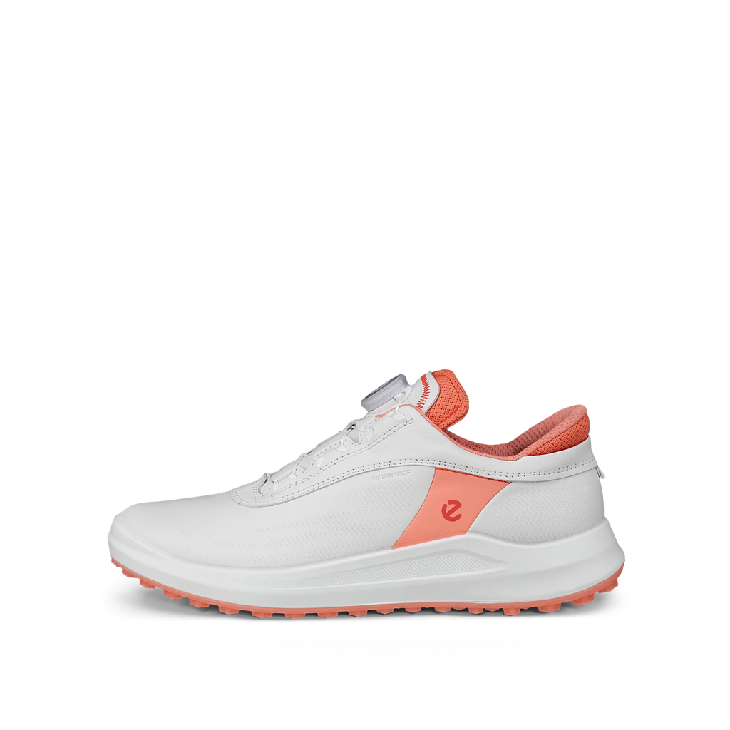 ECCO WOMEN'S GOLF CORE BOA -- WHITE/CORAL