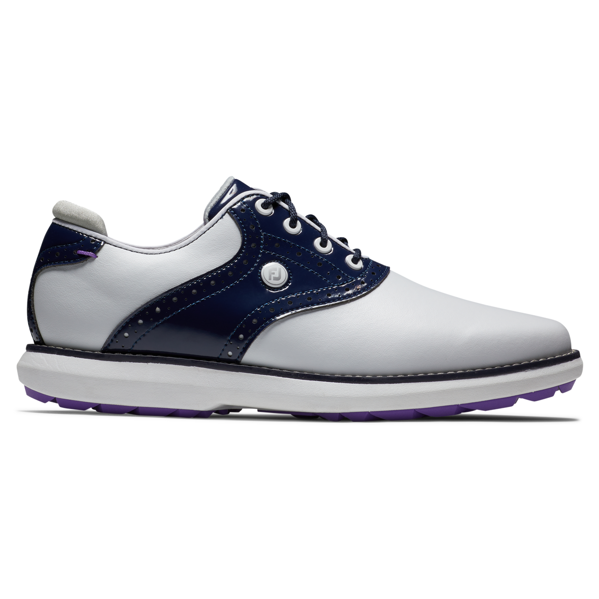 FOOTJOY WOMEN'S TRADITIONS SPIKELESS -- WHITE/NAVY