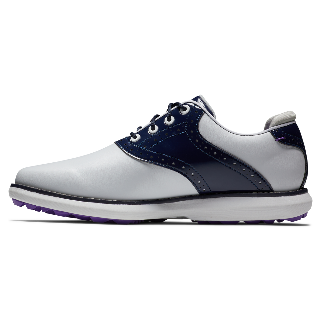 FOOTJOY WOMEN'S TRADITIONS SPIKELESS -- WHITE/NAVY