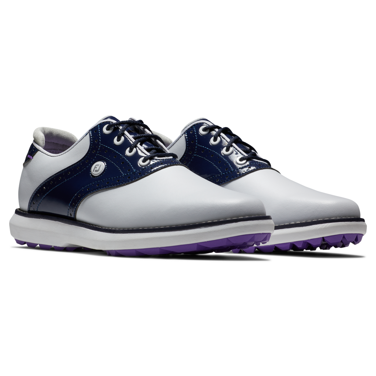 FOOTJOY WOMEN'S TRADITIONS SPIKELESS -- WHITE/NAVY
